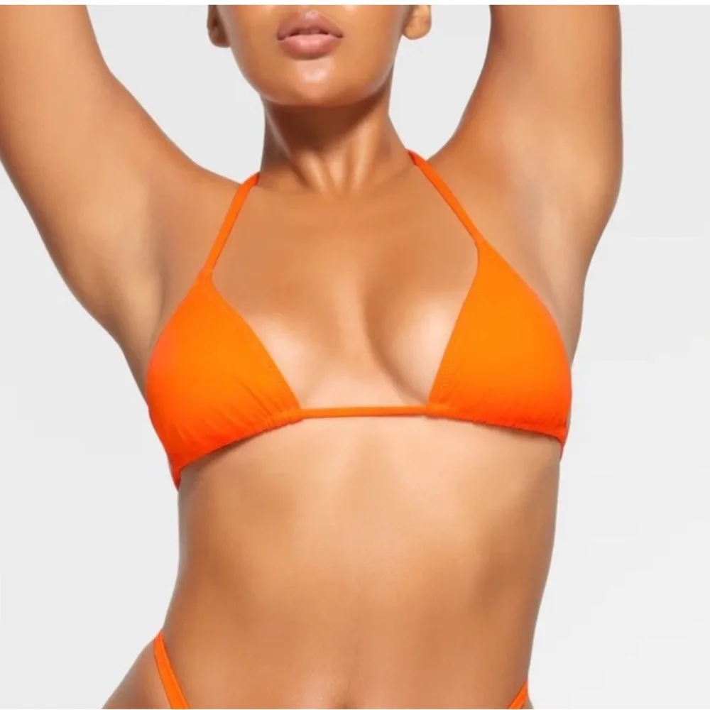 Skims Swim Triangle Bikini Top Orange Size Medium